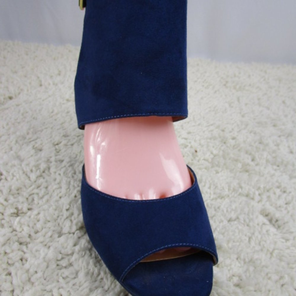 Blue Suede Nine West Sandaled  Heels 8.5 - Picture 4 of 12
